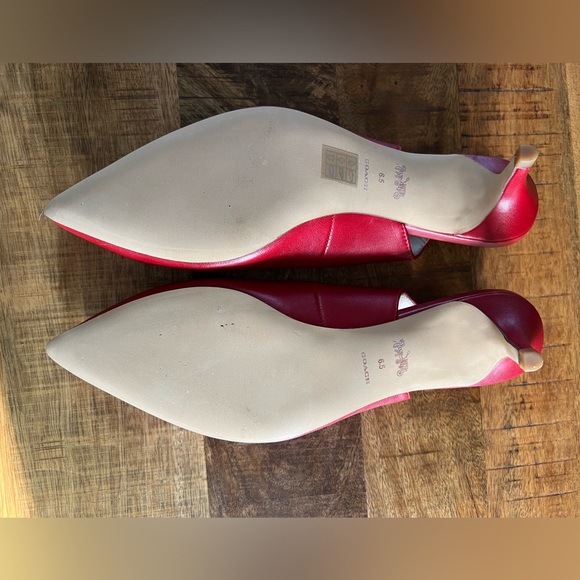 Coach Vibrant Red Slingback Heels - Picture 2 of 3
